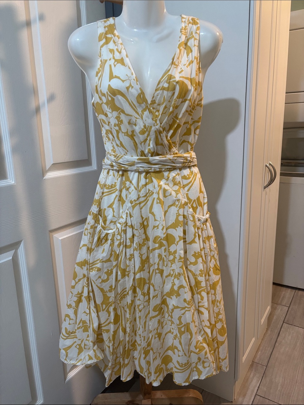 Sleeveless Yellow Floral Dress